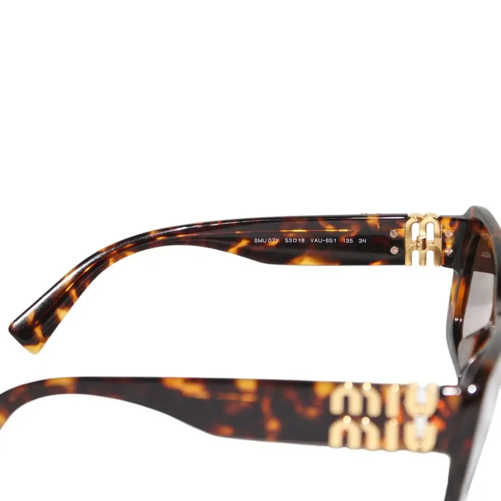 Miu Miu SMU 07Y 53mm Rectangular Sunglasses in Blond Havana